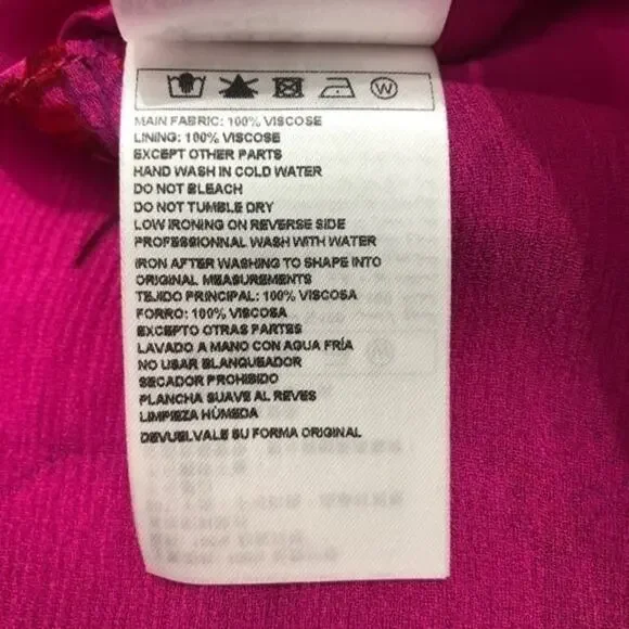 Ba&sh Masha Chiffon Printed Maxi Dress Pink Large - Picture 16 of 16